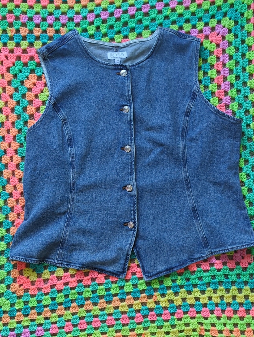 sofia by sofia vergara Dark Blue Denim Girls Vest